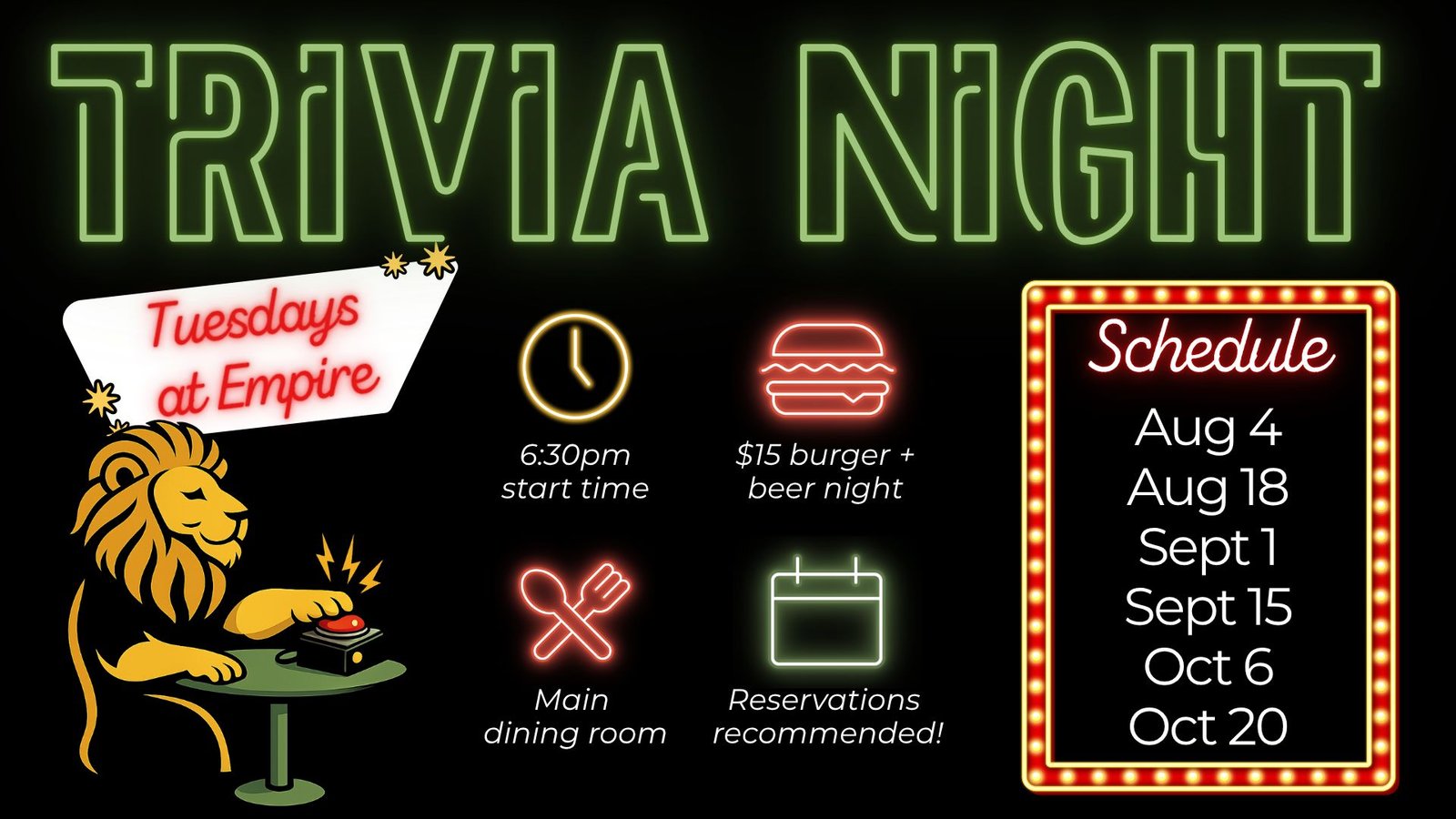 Tuesday Night Trivia event artwork